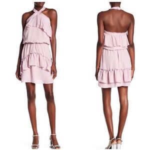 Parker Halter Neck Layered Ruffle Tiered Dress Size XS